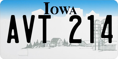 IA license plate AVT214