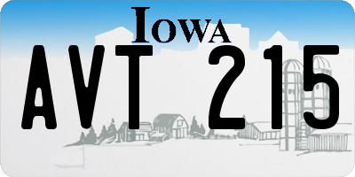 IA license plate AVT215