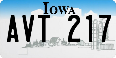 IA license plate AVT217