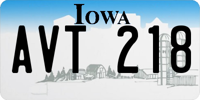 IA license plate AVT218