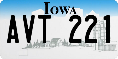 IA license plate AVT221