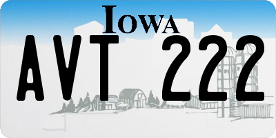 IA license plate AVT222