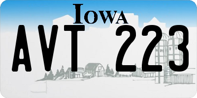IA license plate AVT223