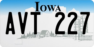 IA license plate AVT227