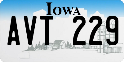 IA license plate AVT229