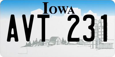 IA license plate AVT231