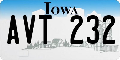 IA license plate AVT232