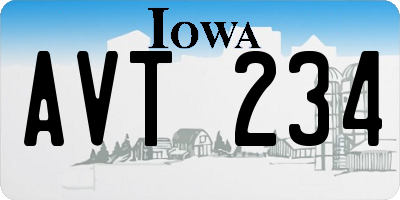 IA license plate AVT234