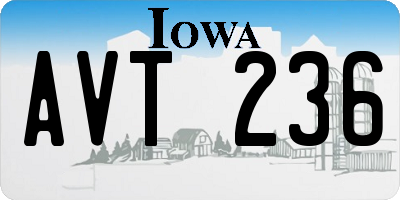 IA license plate AVT236