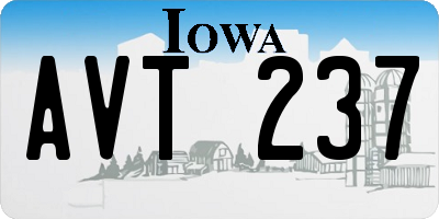 IA license plate AVT237