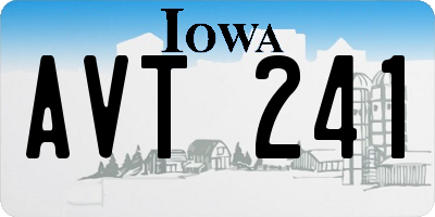 IA license plate AVT241