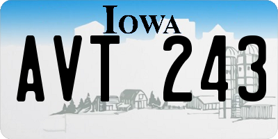 IA license plate AVT243
