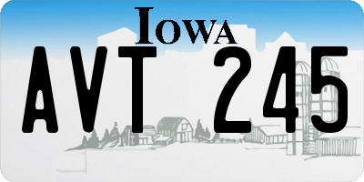 IA license plate AVT245