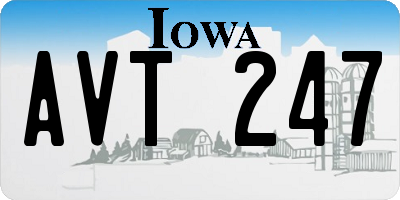 IA license plate AVT247