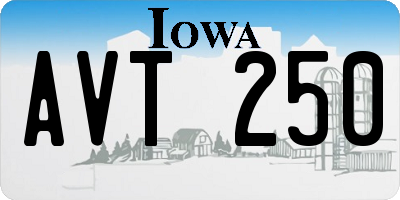 IA license plate AVT250