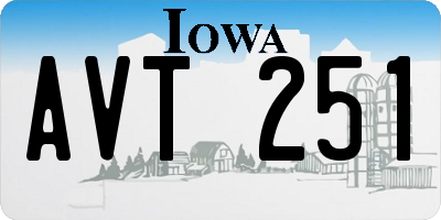 IA license plate AVT251