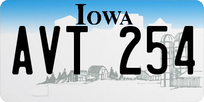 IA license plate AVT254