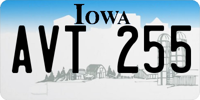 IA license plate AVT255