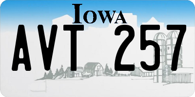 IA license plate AVT257