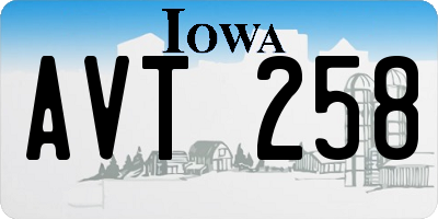 IA license plate AVT258