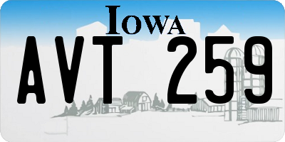 IA license plate AVT259