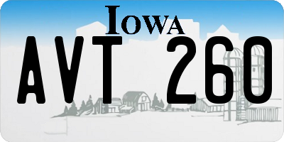 IA license plate AVT260