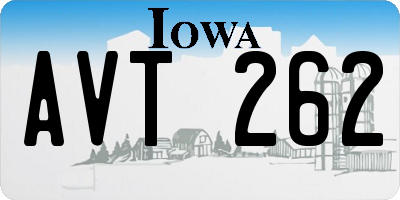 IA license plate AVT262