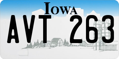 IA license plate AVT263