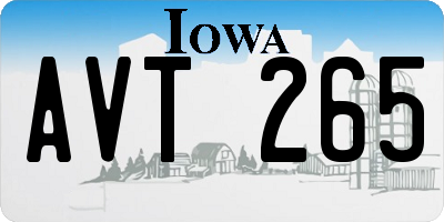 IA license plate AVT265