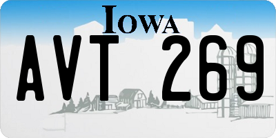 IA license plate AVT269