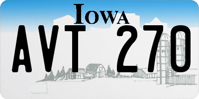 IA license plate AVT270