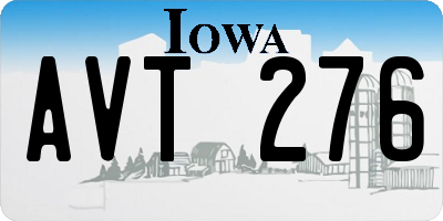 IA license plate AVT276
