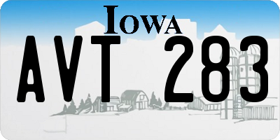IA license plate AVT283