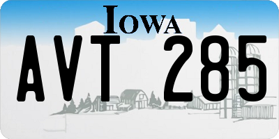 IA license plate AVT285