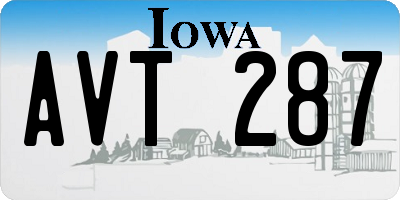 IA license plate AVT287