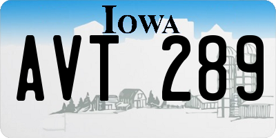 IA license plate AVT289