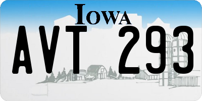 IA license plate AVT293