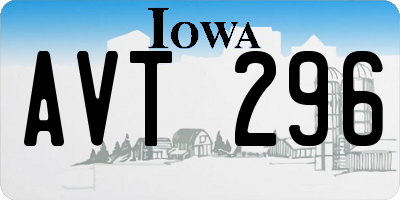 IA license plate AVT296