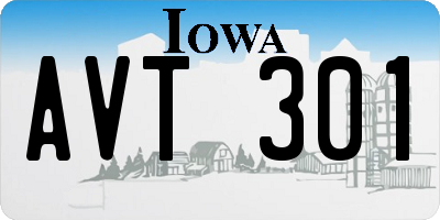 IA license plate AVT301