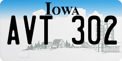 IA license plate AVT302