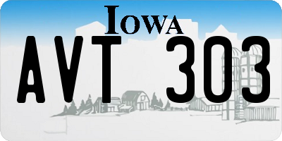 IA license plate AVT303