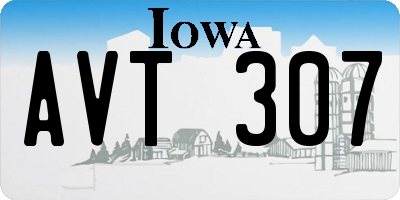 IA license plate AVT307
