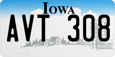 IA license plate AVT308