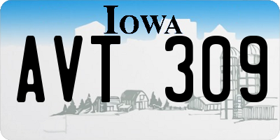 IA license plate AVT309