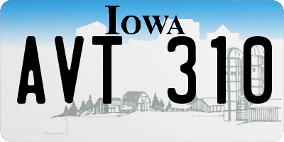 IA license plate AVT310