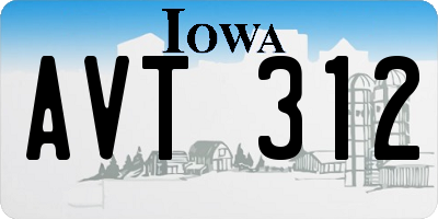 IA license plate AVT312