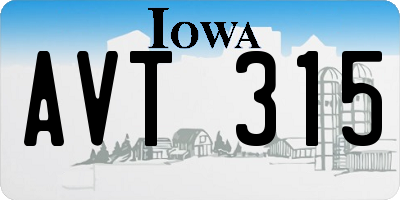 IA license plate AVT315