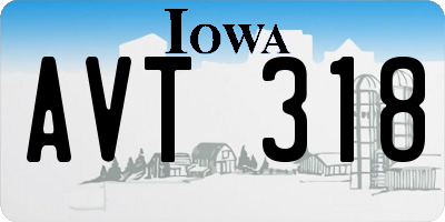 IA license plate AVT318