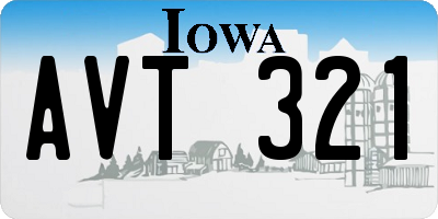 IA license plate AVT321