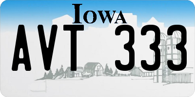 IA license plate AVT333